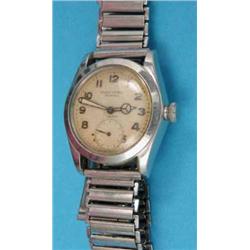 A gentleman’s steel Rolex Oyster Royal Precision wrist watch with mercedes hands, Arabic numerals...
