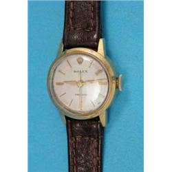 A lady’s 18ct gold Rolex Precision wrist watch with baton numerals....