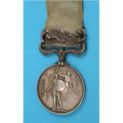 A Crimea medal, with Sebastopol bar to G. King Gr.& Dr. 6th Btn. Rl. Artillery (NEF some scratche...