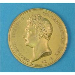 A George IV gilt metal Visit to Scotland 1822 medallion, by Bain, 44mm (GEF)...
