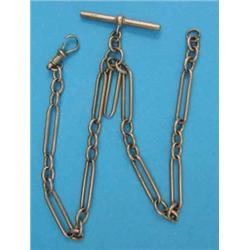A 9ct gold albert of elongated links, 31grms...