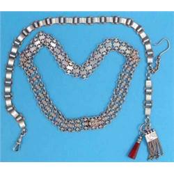 A fancy link white metal collar, together with a Continental fancy link watch chain...