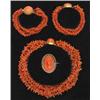 Image 1 : A child’s Victorian demi parure, comprising a 4-row branch coral necklace, a pair of bracelets an...