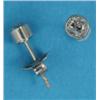 Image 1 : A pair of solitaire diamond earstuds, collet-set in white metal...