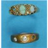 Image 1 : An 18ct gold opal and diamond ring, and a gypsy set diamond ring (both lacking stones)...