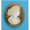 Image 1 : A Victorian shell cameo brooch, carved with a classical female profile, in an engraved and bead d...