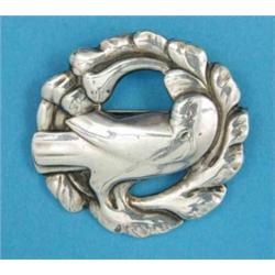 A Georg Jensen sterling silver bird design brooch, No.185...