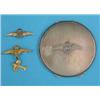 Image 1 : A silver circular engine turned powder compact, with enamel RAF insignia and 2 RAF lapel brooches...