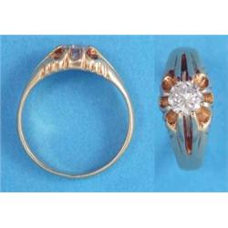 A gentleman’s 18ct gold solitaire diamond ring...