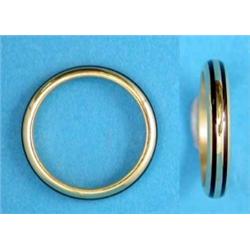 A Georg Jensen gold and black enamel wedding ring...