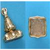 Image 1 : A Victorian gold fob seal intaglio, the matrix carved with an armorial...
