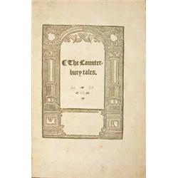 CHAUCER (Geoffrey). The Works. 2nd edition, black letter in double columns, wood engraved illustr...
