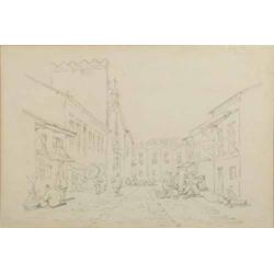 George Chinnery (1774-1852) pencil, A Street in Macau, 7.25 x 10.5 ins....