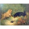 Image 1 : Edward Armfield (19th C.) oil on canvas, Terriers rabbiting, 12 x 16 ins....