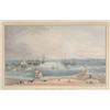 Image 1 : After Ralph Dodd coloured lithograph, Proposed Harbour at Brighthelmston, 1806, 11 x 18 ins....