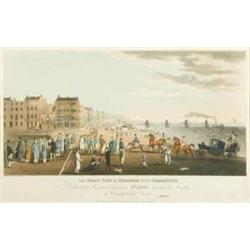 G Atkinson coloured aquatint, The Chain Pier at Brighton with Characters, 9 x 18 ins....