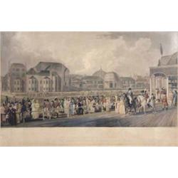 Cracklow and Craig coloured aquatint, The View of The Pavilion and Steyne at Brighton, 15 x 27.5...