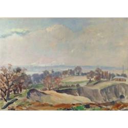 Benjamin Gibbon (1914-) oil on board, Extensive landscape, signed, 14.5 x 19.5 ins....