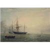 Image 1 : Adolphus Knell (fl.1860-1890) oil on canvas, Shipping at anchor, signed, 7 x 10 ins....