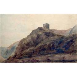 Peter de Wint (1784-1849) watercolour, Dolbadon Castle, N.Wales, 11 x 17 ins....