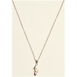 St.Silver Rhoduim plated Diamond #1 Design Pendant Necklace