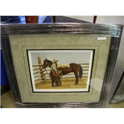 24572 NEW SADDLING THE COLT LIMITED EDITION PRINT(BY JOHN SCHNURRENBERGER)