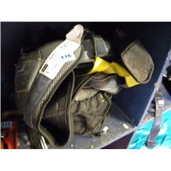 BAG OF SAFTEY HARNESSE AND TIE DOWNS