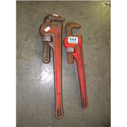 2 PIPE WRENCHES