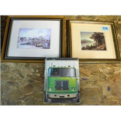 2 SMALL FRAMED PRINTS/COLLECTIBLE AVON
