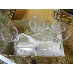 8 ASSORTED WINE GLASSES AND CASE