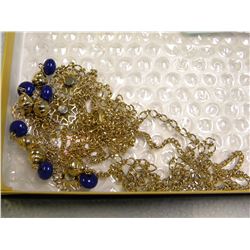 BEADED TRIPLE CHAIN NECKLACE