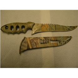NEW BEIGE CAMO KNIFE WITH HARD SHEATH
