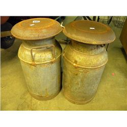 2 VINTAGE MILK CANS