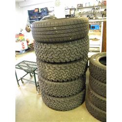 4 BFG GOODRICH ALL TERRAIN TA'S ON JEEP RIMS SIZE 31 X 10.5 R15LT 108S/MAX TOUR 235/75/R15 105