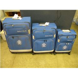 NEW 3PC BLUE NAUTICA LIGHTWIEGHT LUGGAGE SET