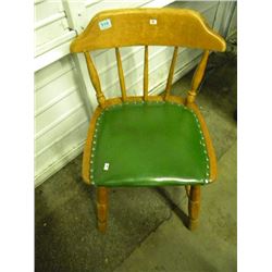 VINTAGE LEATHER SPINDLE BACK CHAIR