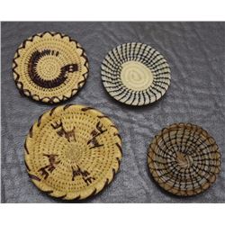 FOUR MINIATURE PAPAGO BASKETS