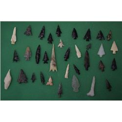 COLLECTION OF ARROW HEADS AND SPEAR POINT