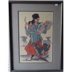 NAVAJO PAINTING (TSINAJINIE)