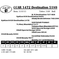 CCAR 1472 Destination 5189