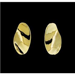 Concave Nugget Earrings - Gold Plated