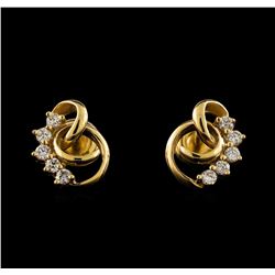 0.50 ctw Diamond Earrings - 14KT Yellow Gold