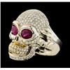 Image 1 : 2.08 ctw Ruby and Diamond Ring - 18KT White Gold