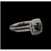 Image 1 : 1.39 ctw Black Diamond Ring - 14KT White Gold