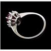 Image 3 : 1.00 ctw Pink Sapphire and Diamond Ring - 14KT White Gold