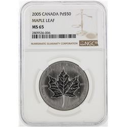 2005 NGC MS65 $50 Maple Leaf Palladium Coin