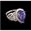 Image 1 : 6.82 ctw Tanzanite and Diamond Ring - 14KT White Gold