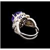 Image 3 : 6.82 ctw Tanzanite and Diamond Ring - 14KT White Gold