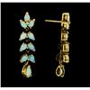 Image 2 : 1.90 ctw Opal Earrings - 14KT Yellow Gold