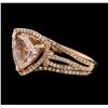 Image 1 : 1.53 ctw Morganite and Diamond Ring - 14KT Rose Gold